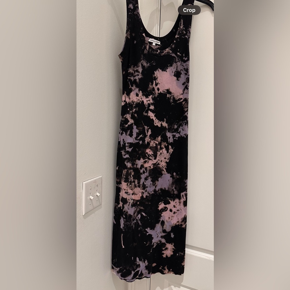 Cotton Citzen, Black and soft pink dress, cotton, fitted, easy to wear